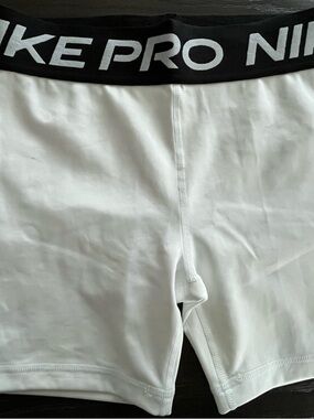 Nike White & Black Pro Compression Shorts